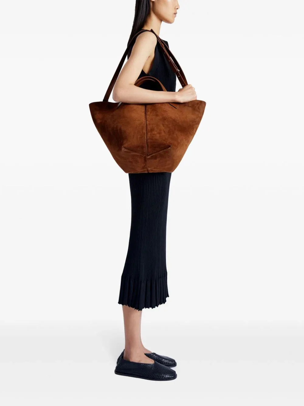 Large Suede Chelsea Tote in Saddle