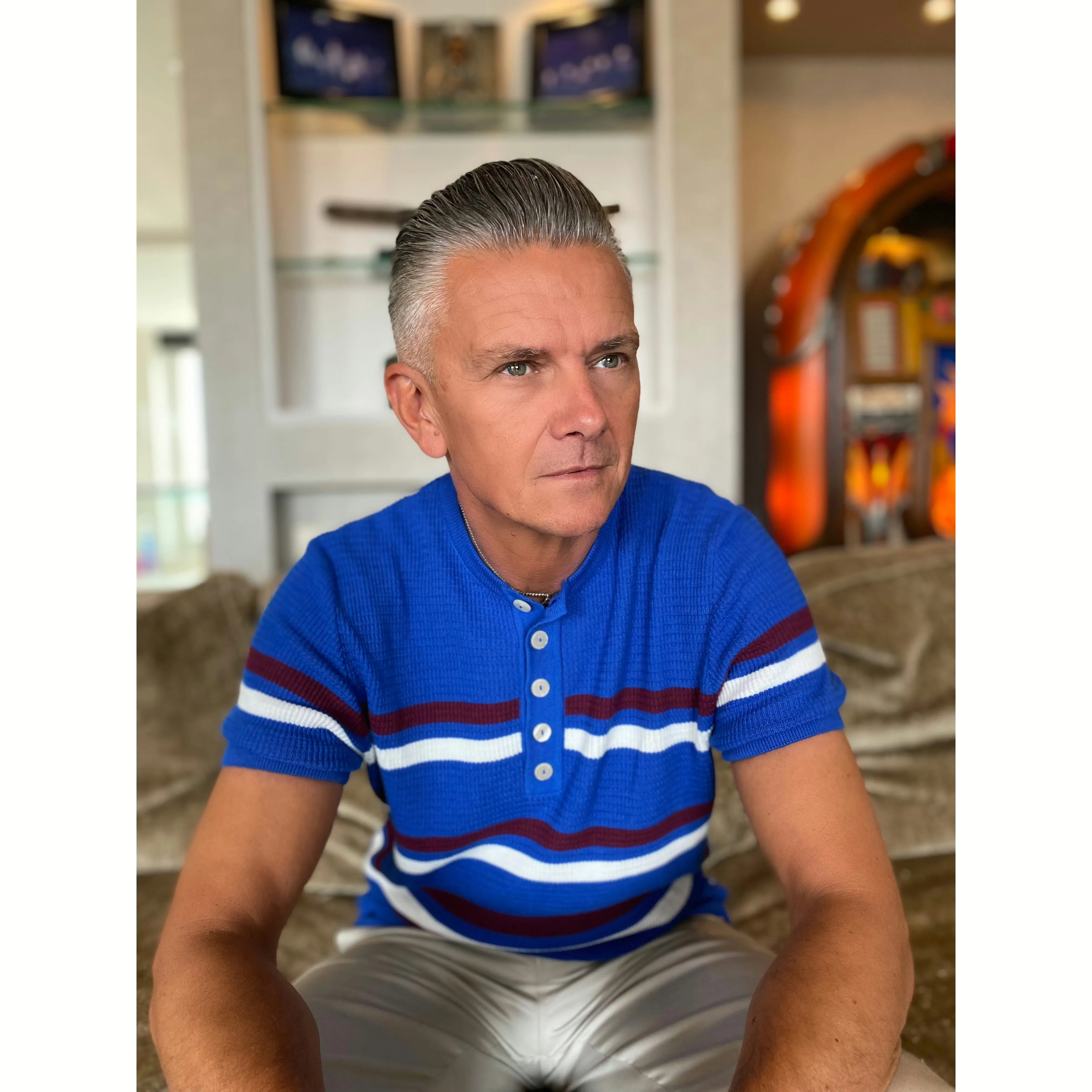 Mr Bridger - Thames Archive Royal Blue / Merlot / White Stripe - Henley