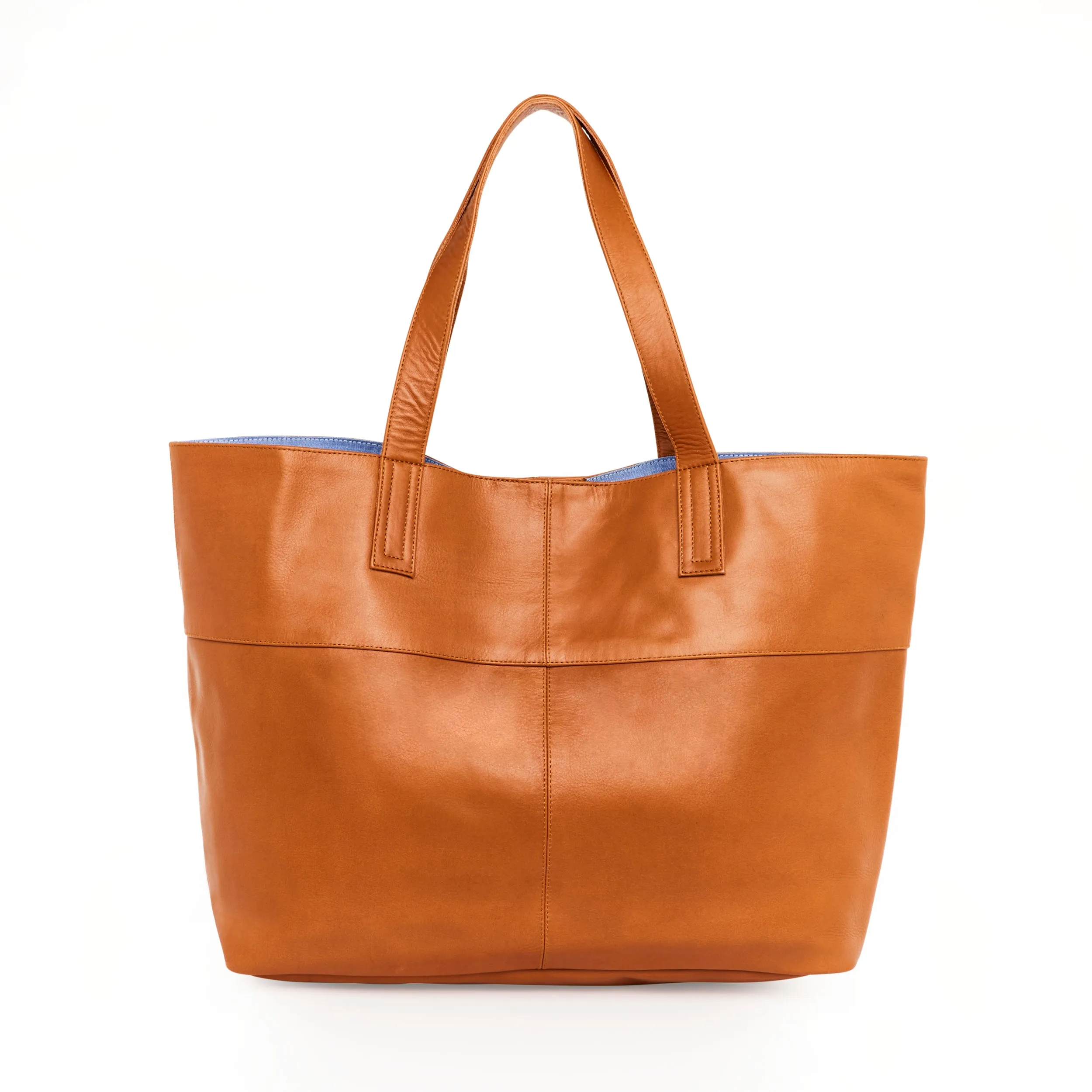 New York Caramel Leather Tote Bag