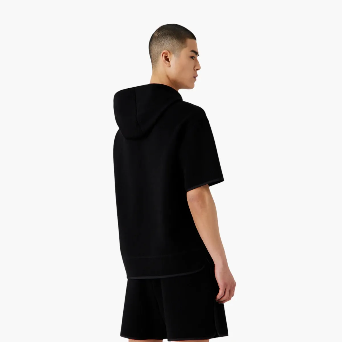 Oversized Short Sleeve Hooded Sweatshirt