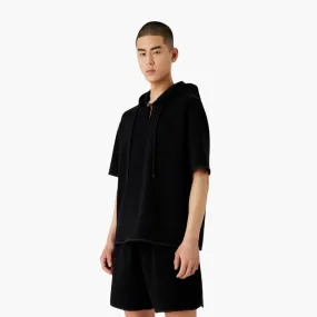 Oversized Short Sleeve Hooded Sweatshirt