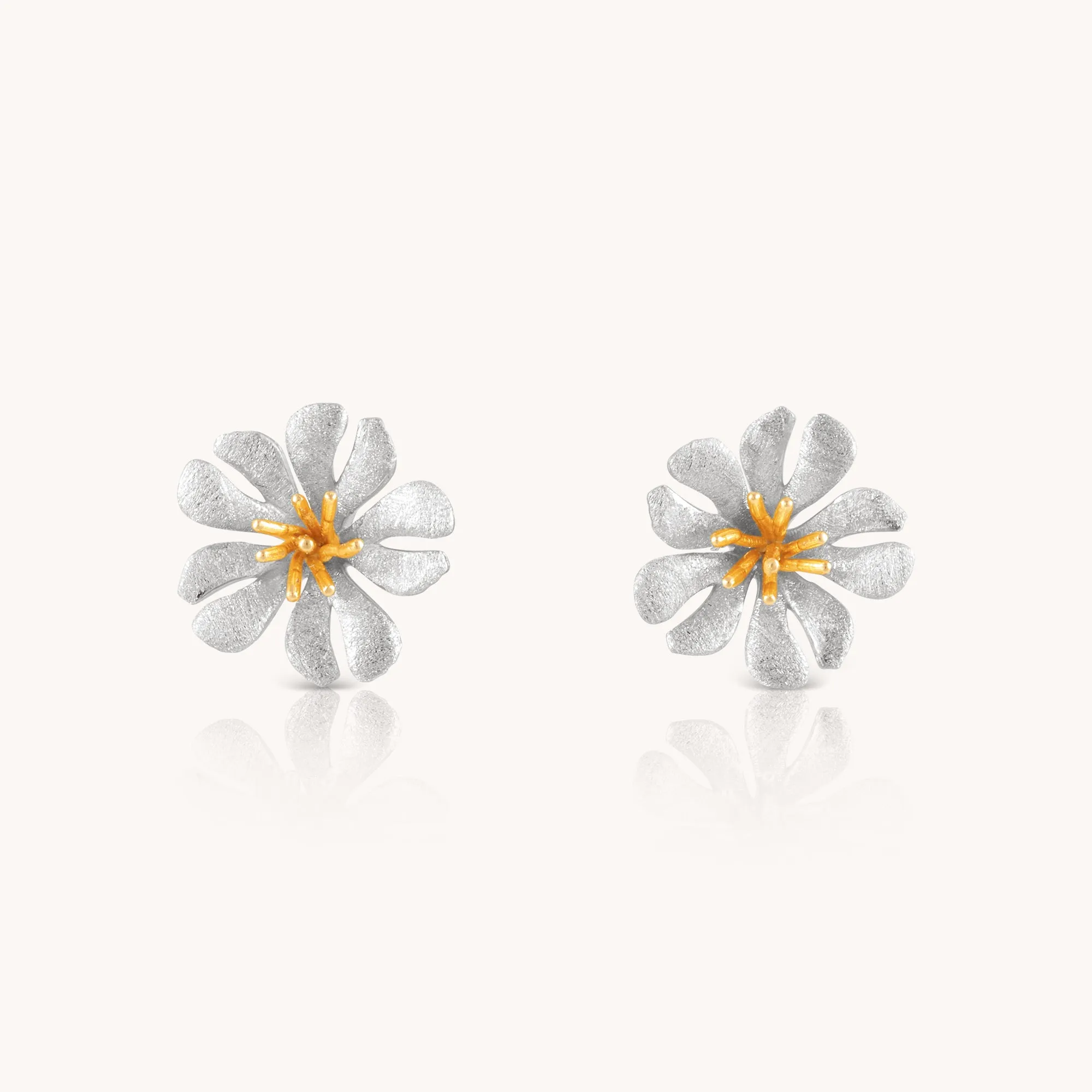 Parijatak Silver Stud Earrings