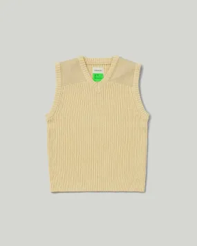 Patched Knit Vest pale Yellow