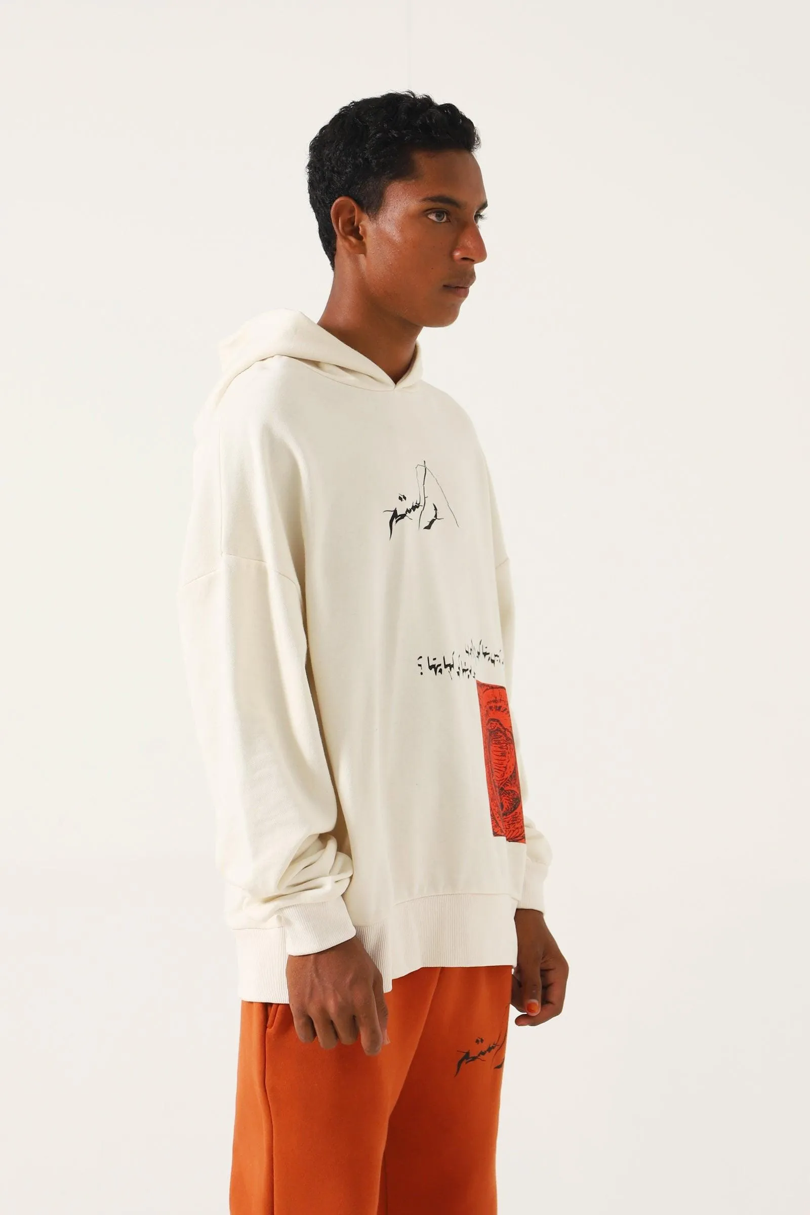 "SEEDHA RASTAH" BEIGE HOODIE