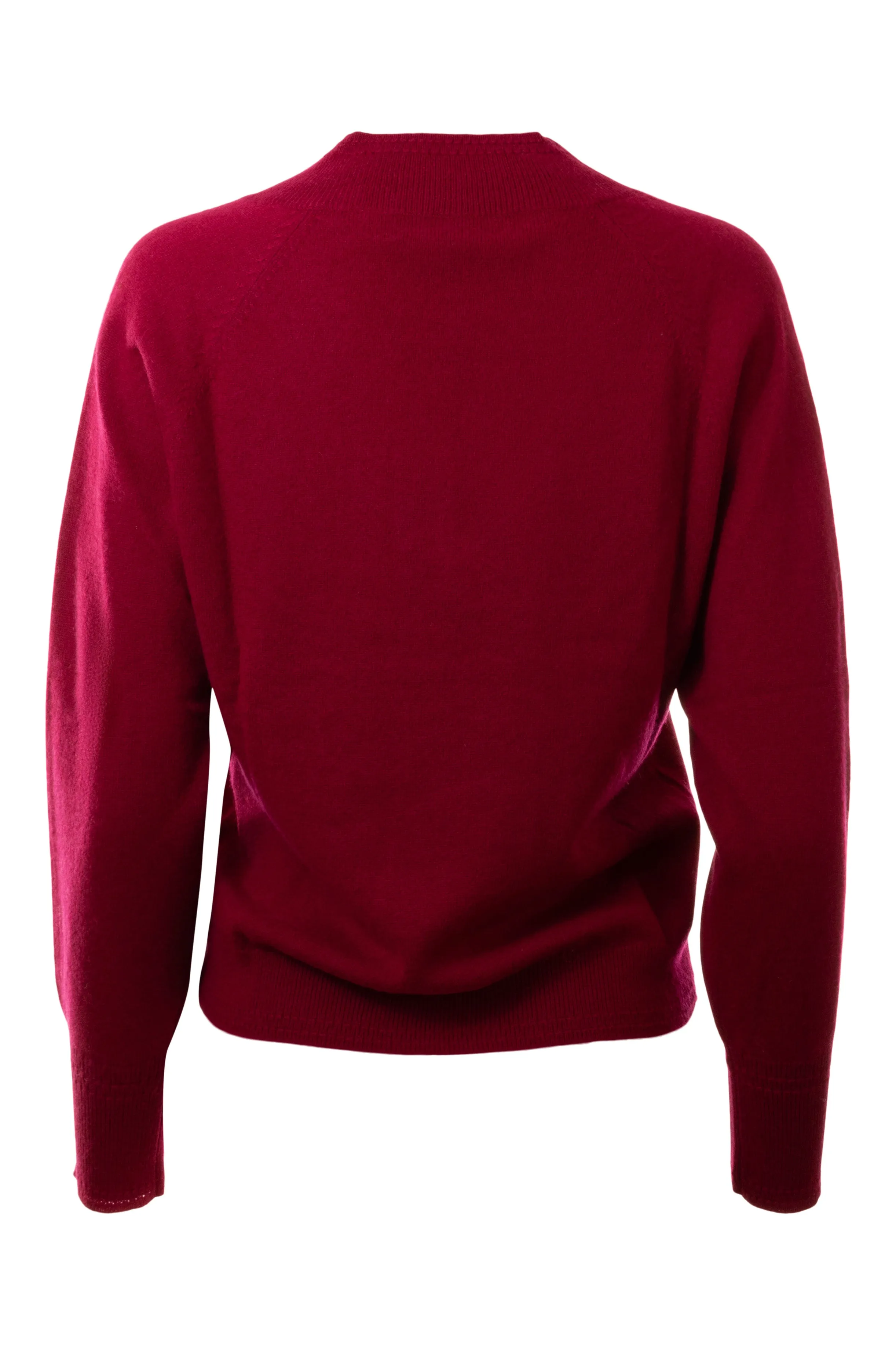 Repeat Cashmere Raglan V-neck Cashmere Sweater in Ruby