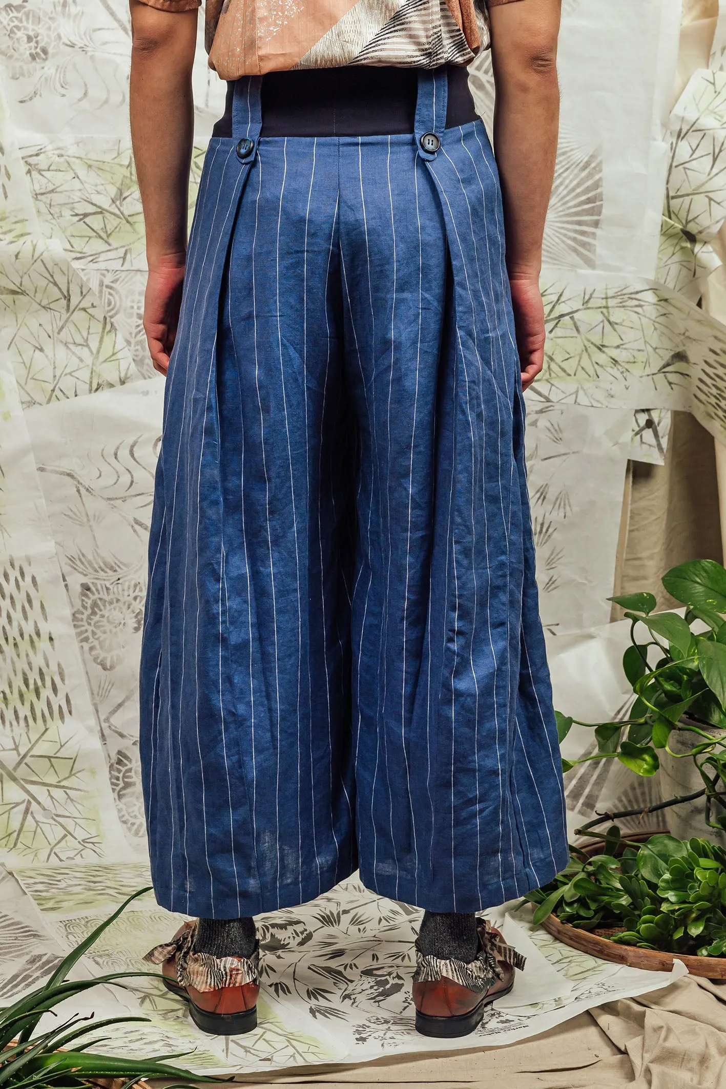 SL24 ADLAI PALAZZO PANTS - AZURE PINSTRIPE