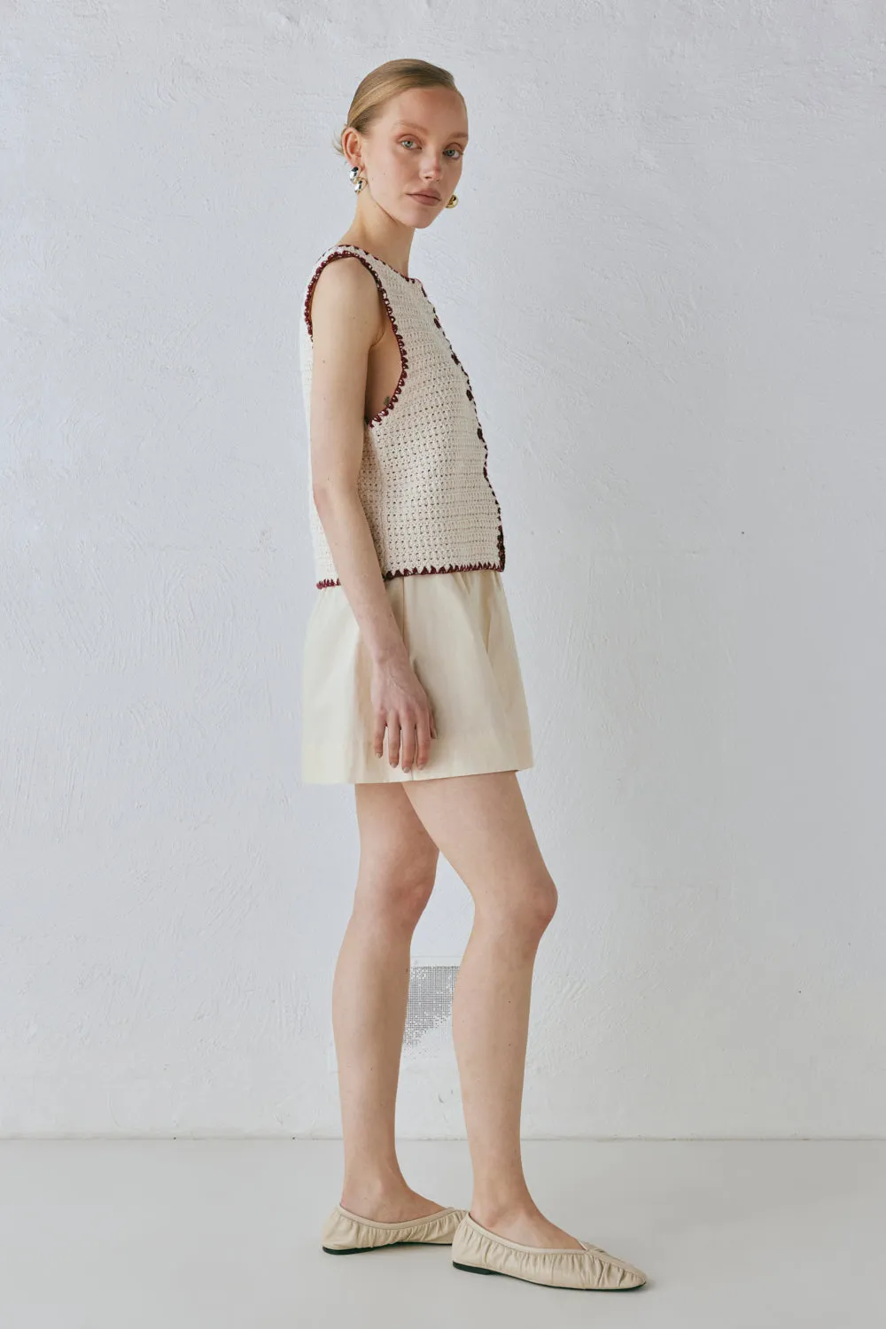 Stella Knit Vest Cream