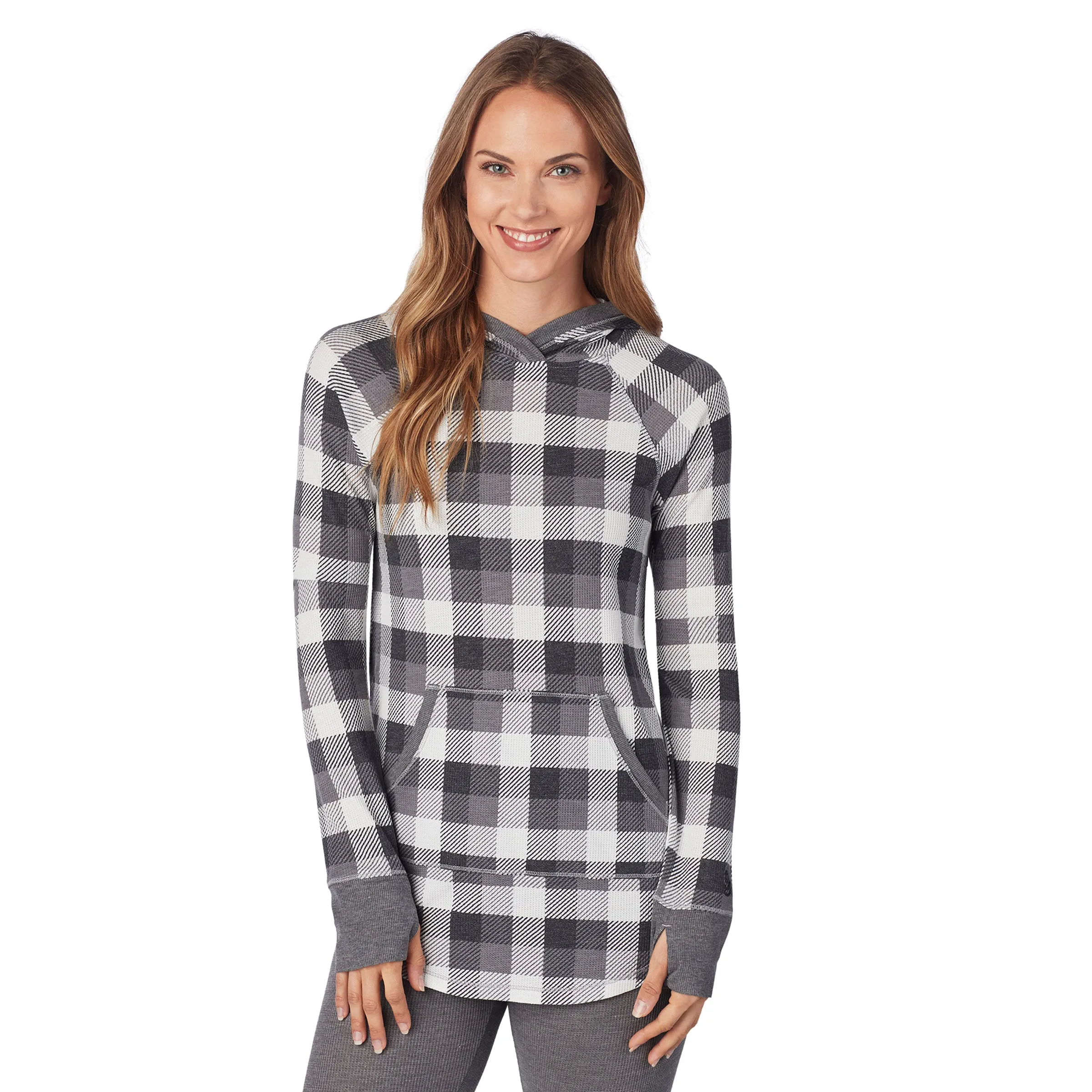 Stretch Thermal Long Sleeve Hoodie Tunic