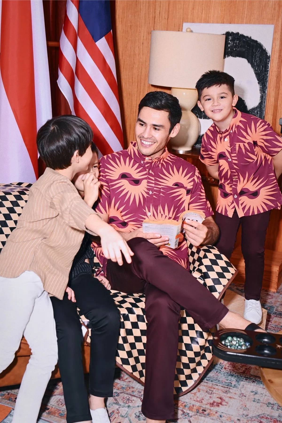 The Congkak Kurta - Khaki Stripe