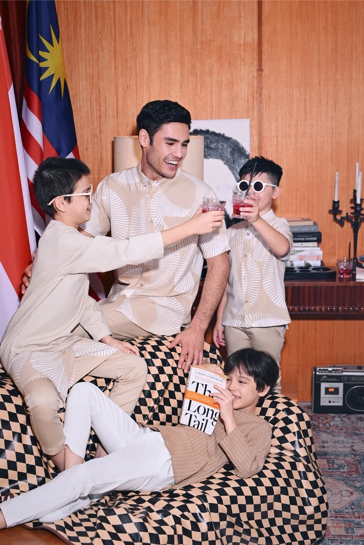 The Congkak Kurta - Khaki Stripe