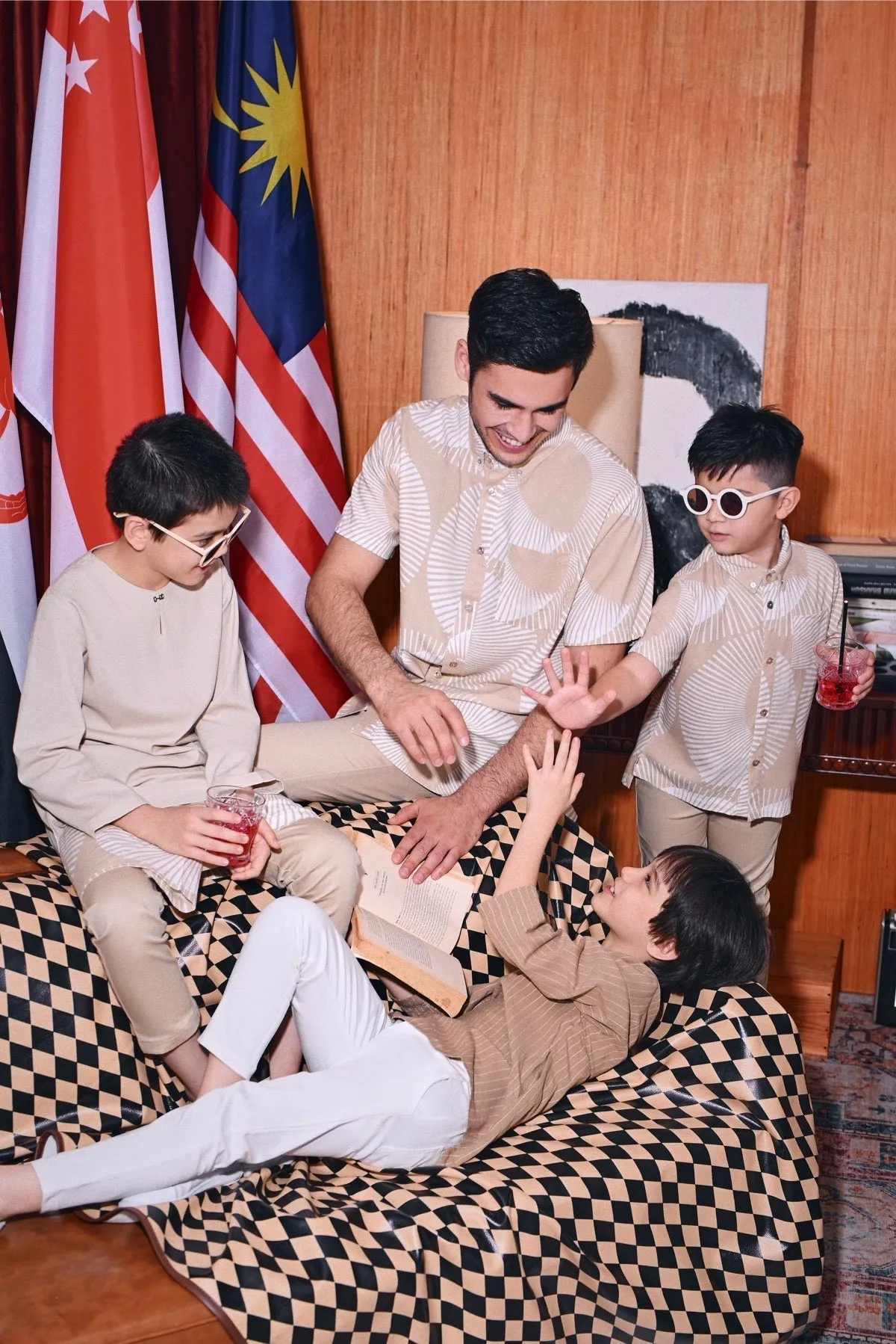 The Congkak Kurta - Khaki Stripe