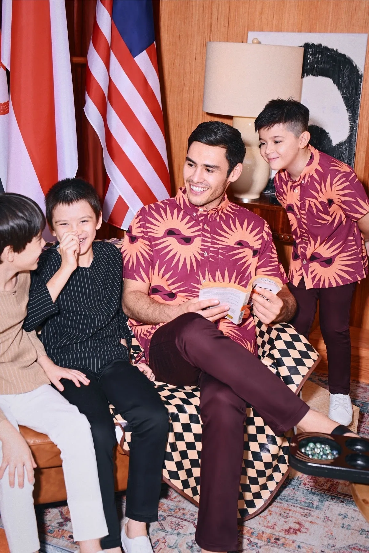 The Congkak Kurta - Khaki Stripe