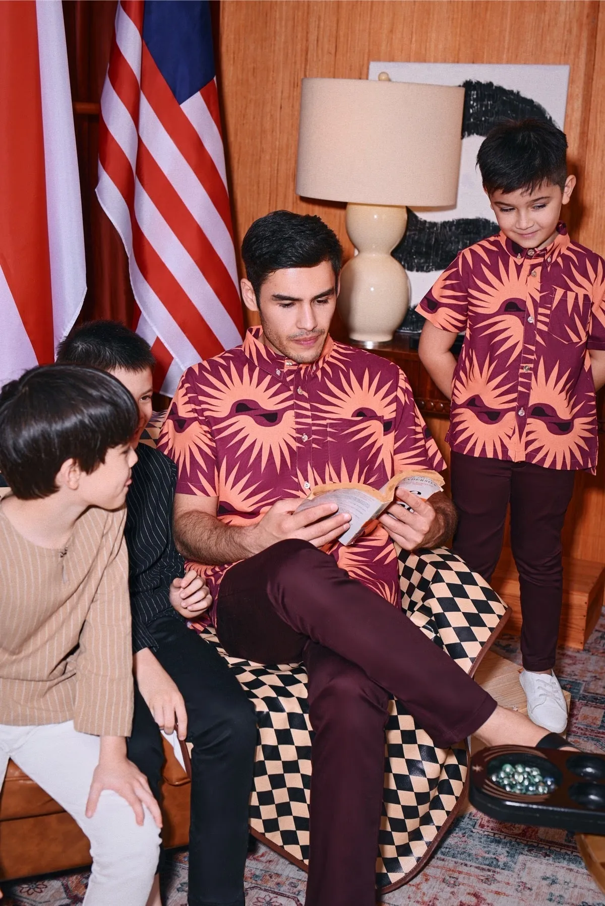 The Congkak Kurta - Khaki Stripe