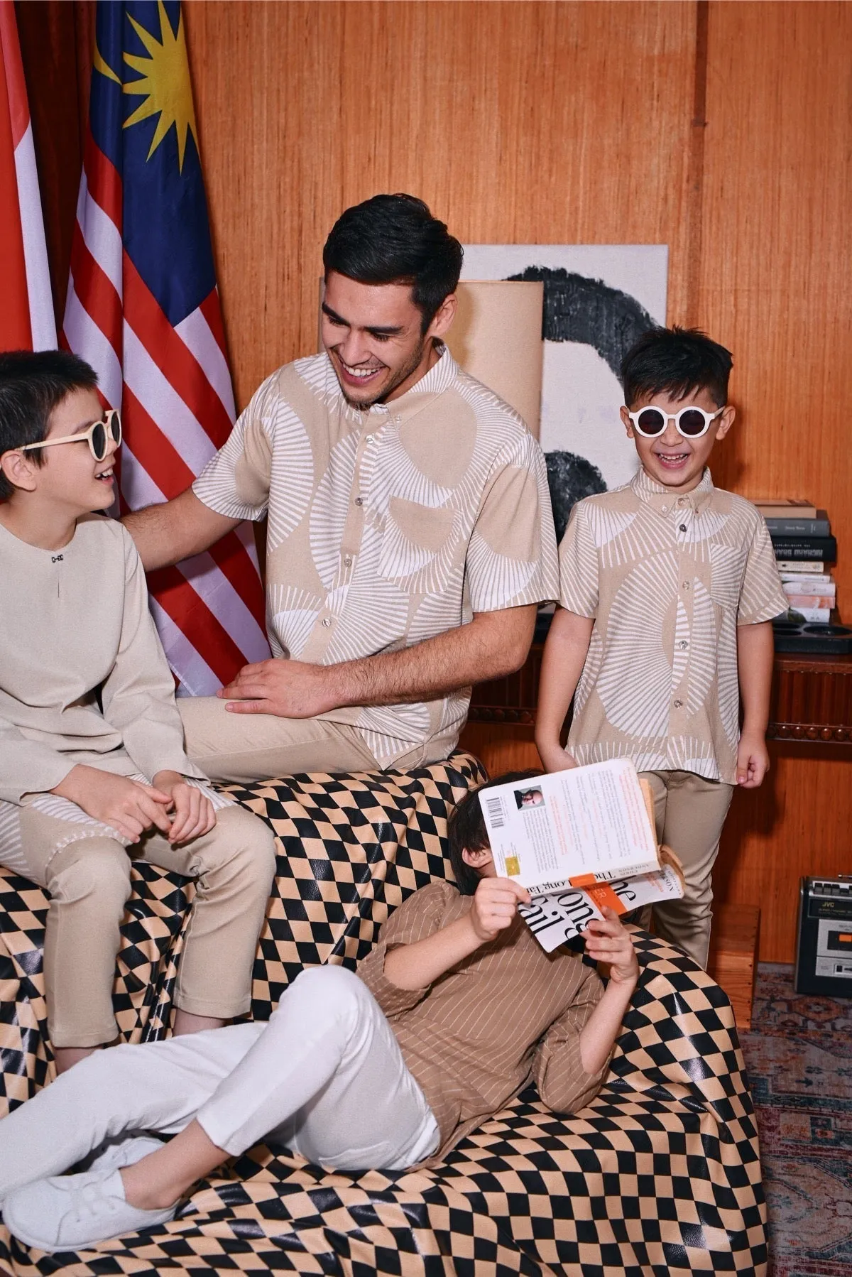 The Congkak Kurta - Khaki Stripe