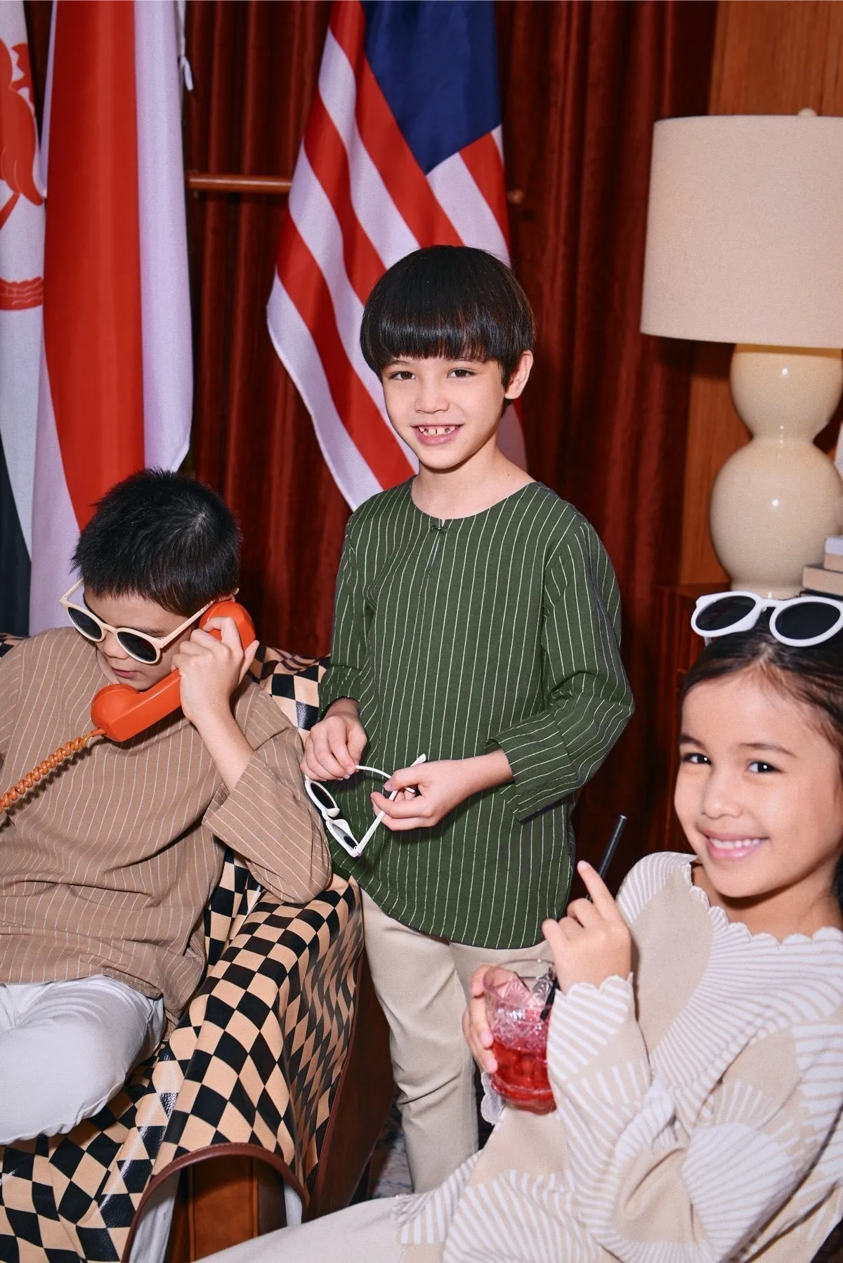 The Congkak Kurta - Khaki Stripe