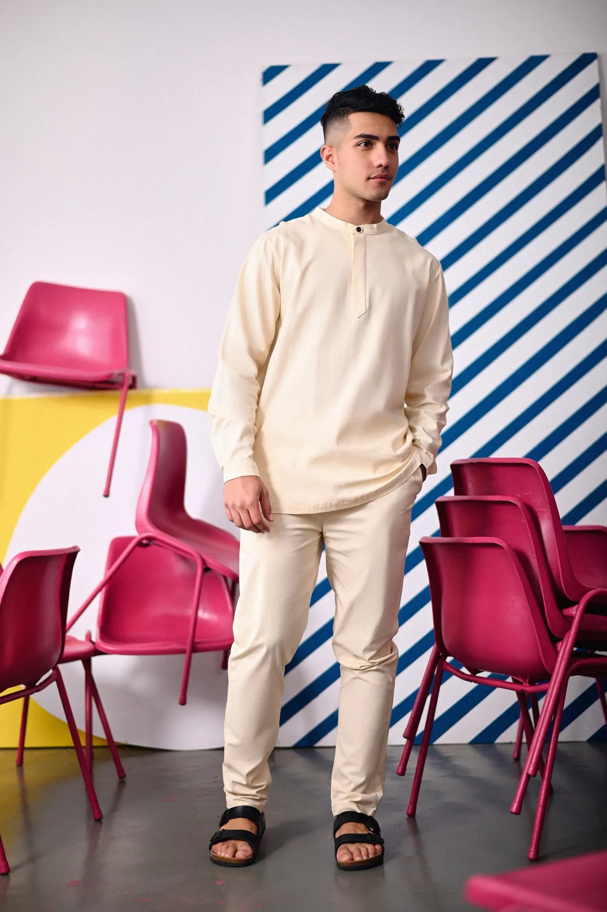 The Dulu Kita Men Baju Melayu - Cream
