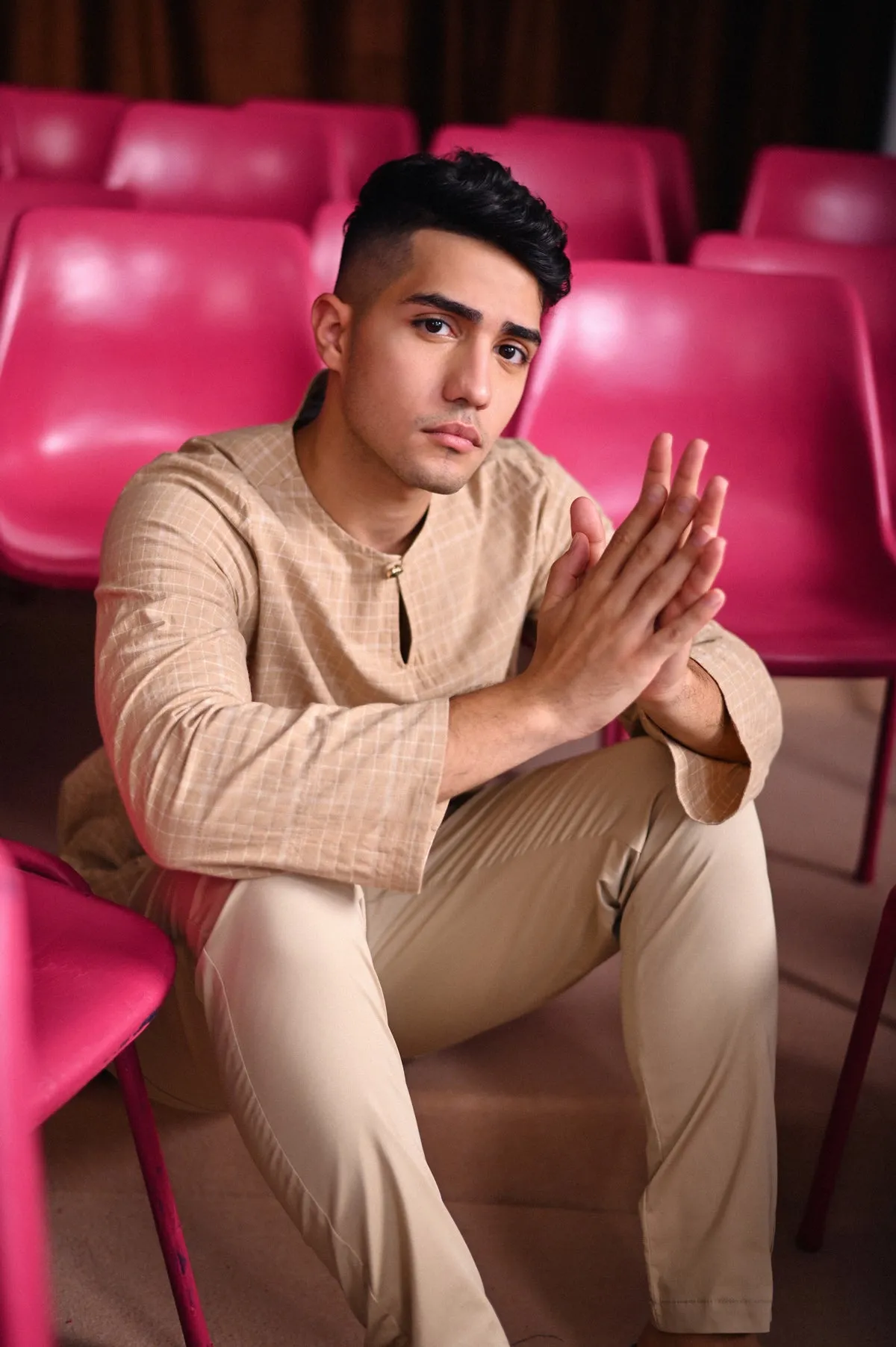 The Dulu Kita Men Kurta - Kita Khaki Checked
