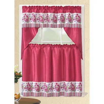 Wholesale Printed Window Curtain Set- Flowers